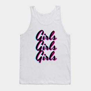 Girls Girls Girls Text Design Tank Top
